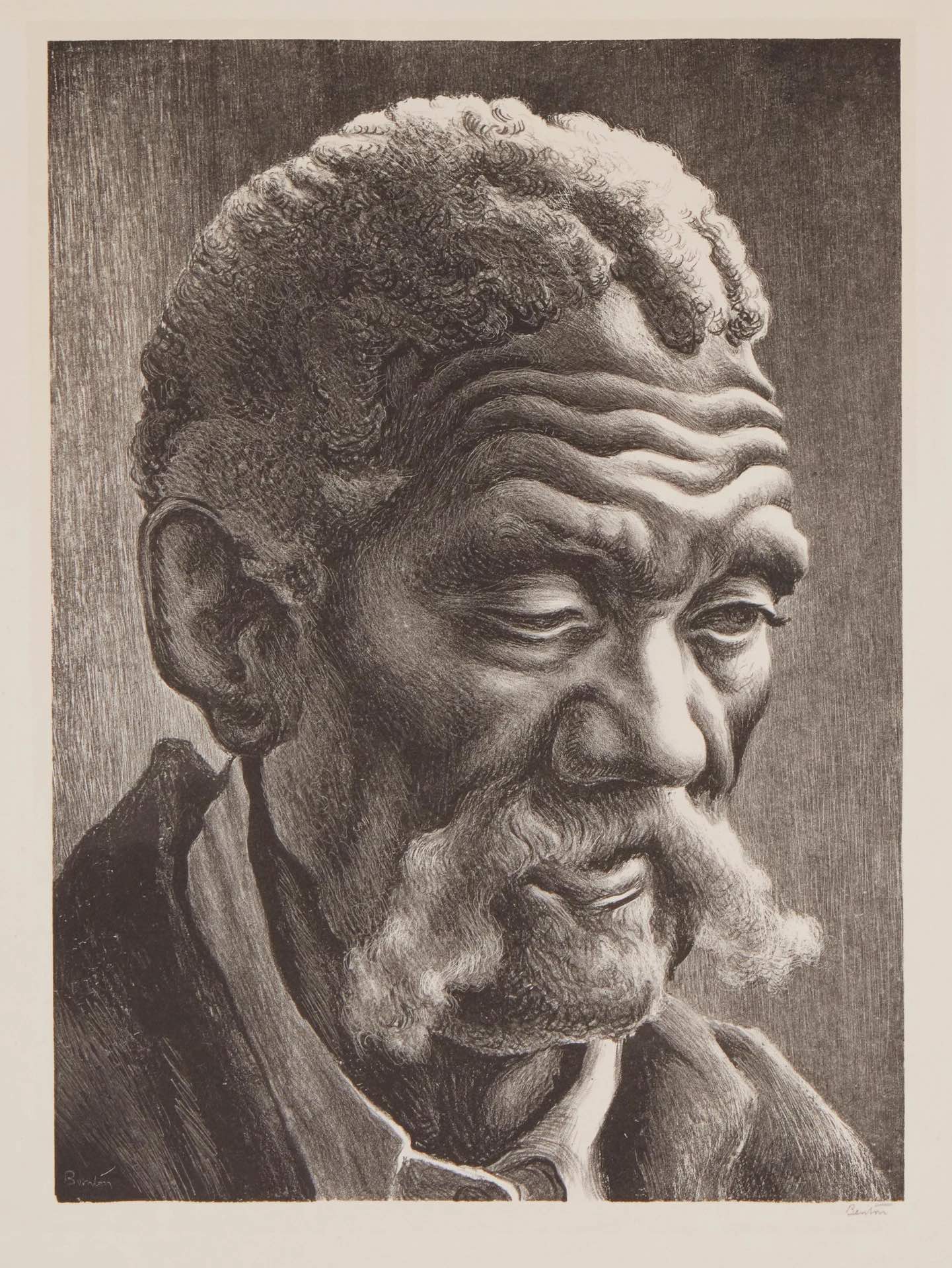 Aaron Lithograph by Thomas Hart Benton with signature- American Artwork