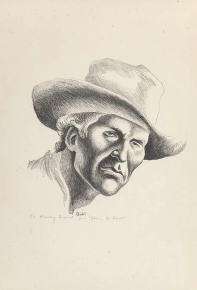 Thursday Ragan Lithograph by Thomas Hart Benton with signature- American Artwork